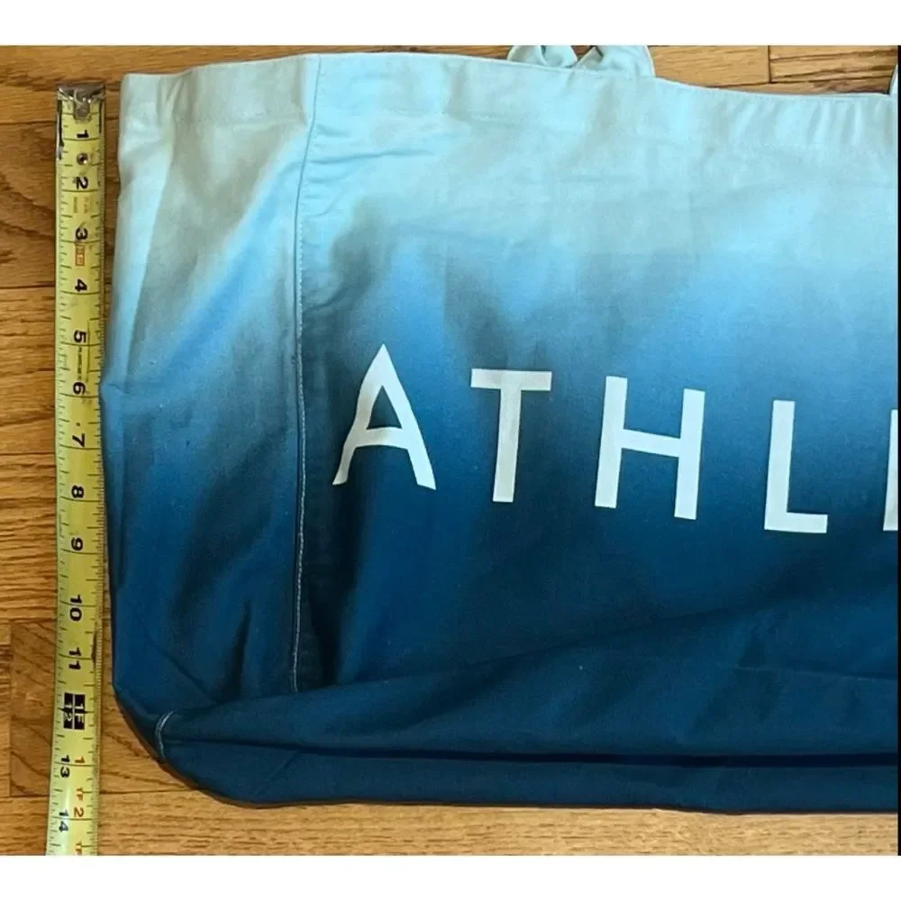 Athleta Logo Ombre Canvas Tote bag Aqua Blue
